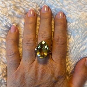 Citrine and sterling silver ring sz 9.5